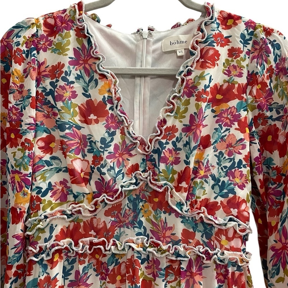 BOHME Floral Long Sleeve Maxi Dress Size XS - Picture 7 of 11